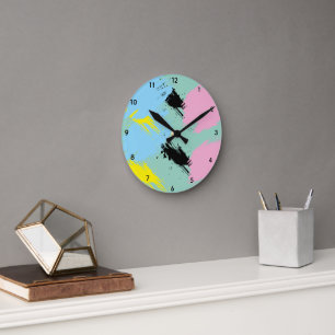 Stilvolle sanfte Farbharmonie - Acryl-Wanduhr Runde Wanduhr