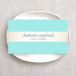 Stilvolle Satin Stripe Aqua Türkis Schönheit Visitenkarte