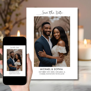 Stilvolle Save the Date Foto Hochzeitsankündigung