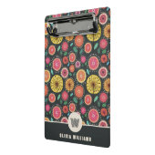 Stilvolle Scandi-Folk-Blume Monogram Mini Klemmbrett (Gewinkelt2)