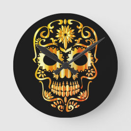 Stilvolle Schädeluhr Runde Wanduhr