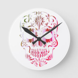 Stilvolle Schädeluhr Runde Wanduhr