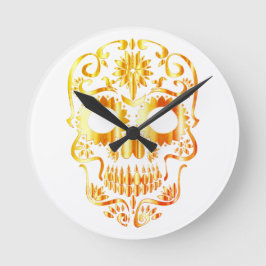 Stilvolle Schädeluhr Runde Wanduhr