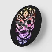 Stilvolle Schädeluhr Runde Wanduhr (Winkel)