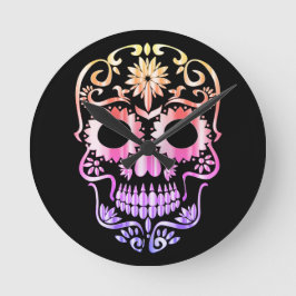 Stilvolle Schädeluhr Runde Wanduhr