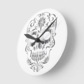 Stilvolle Schädeluhr Runde Wanduhr (Winkel)
