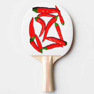 Stilvolle, scharf-grüne Chili Pepper Tischtennis Schläger