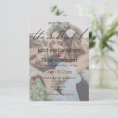 stilvolle schicke Handschrift verblasste Foto Hoch Einladung (Stehend Vorderseite)