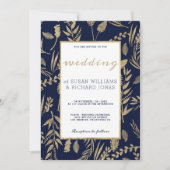 Stilvolle schicke Marineinfanterie mit blühendem G Einladung (Vorderseite)