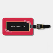 Stilvolle, schicke, rosafarbene und farbenfrohe, f gepäckanhänger (Vorderseite horizontal)