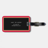 Stilvolle, schicke, rosafarbene und farbenfrohe, f gepäckanhänger (Rückseite horizontal)