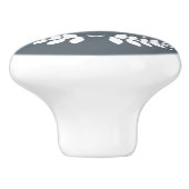 Stilvolle Schiefergraue Monogramm Keramikknauf (Seitenansicht)