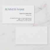 Stilvolle Schiefergraue Schwarz-weiße Visitenkarte (Vorne/Hinten)