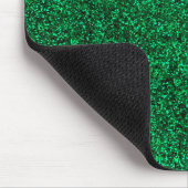 Stilvolle schillernde grüne Sequin-Glitzern Mousepad (Ecke)