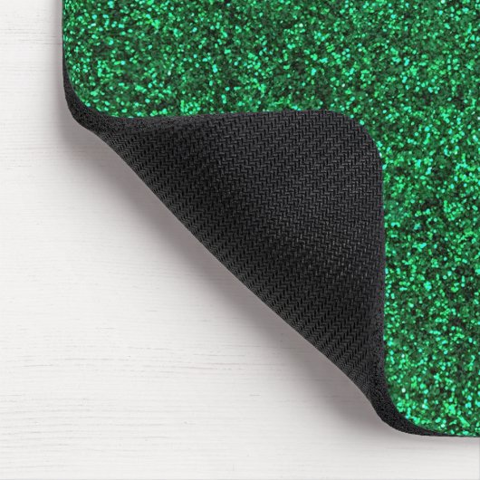 Stilvolle schillernde grüne Sequin-Glitzern Mousepad (Ecke)