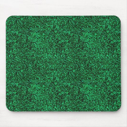 Stilvolle schillernde grüne Sequin-Glitzern Mousepad (Vorne)