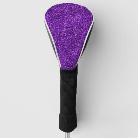 Stilvolle schillernde lila Sequin-Glitzern Golf Headcover (Vorderseite)