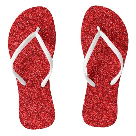 Stilvolle schillernde rote Sequin-Glitzern Badesandalen (Fußbett)