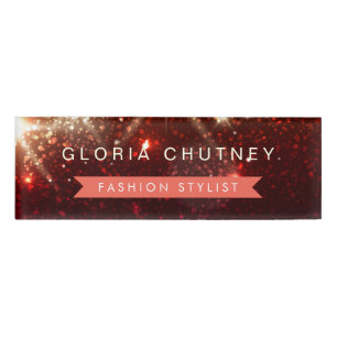 Stilvolle Schimmer-Glamour-GoldGlitzer-Glitzern Namenschild