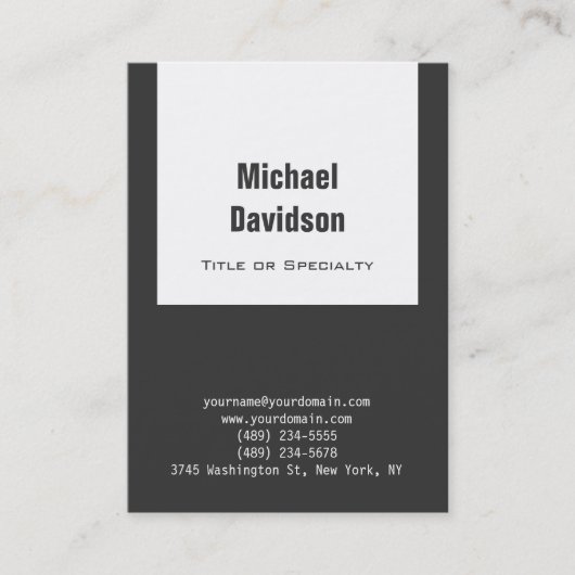 Stilvolle Schlicht-Grau-White Stripe-Visitenkarte Visitenkarte (Vorderseite)