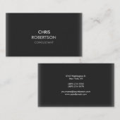 Stilvolle Schlicht Gray Attraktive Business Card Visitenkarte (Vorne/Hinten)