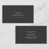 Stilvolle Schlicht Gray Attraktive Business Card Visitenkarte (Vorne/Hinten)