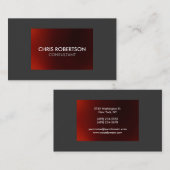 Stilvolle Schlicht-Gray Red Attractive Business Ca Visitenkarte (Vorne/Hinten)