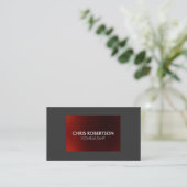 Stilvolle Schlicht-Gray Red Attractive Business Ca Visitenkarte (Stehend Vorderseite)