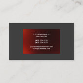 Stilvolle Schlicht-Gray Red Attractive Business Ca Visitenkarte (Rückseite)