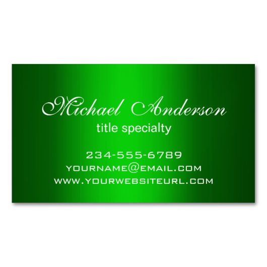 Stilvolle Schlicht grüne Gradient Multiple Purpose Magnetische Visitenkarte (Vorderseite)