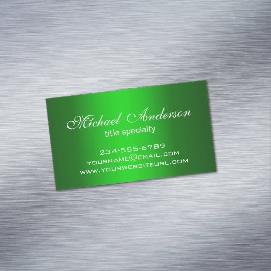 Stilvolle Schlicht grüne Gradient Multiple Purpose Magnetische Visitenkarte (Beispiel)