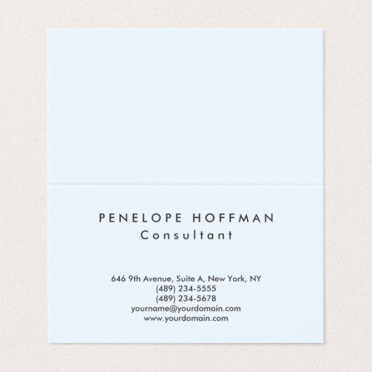 Stilvolle Schlichte Einfache Berufliche Klasse Visitenkarten (Außenseite Aufgefaltet)