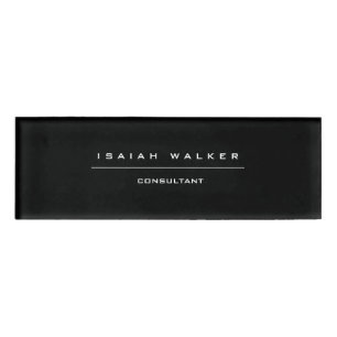 Stilvolle Schlichte, einzigartige Special Black & Namenschild