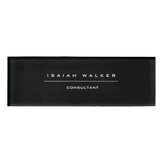 Stilvolle Schlichte, einzigartige Special Black & Namenschild (Vorderseite)