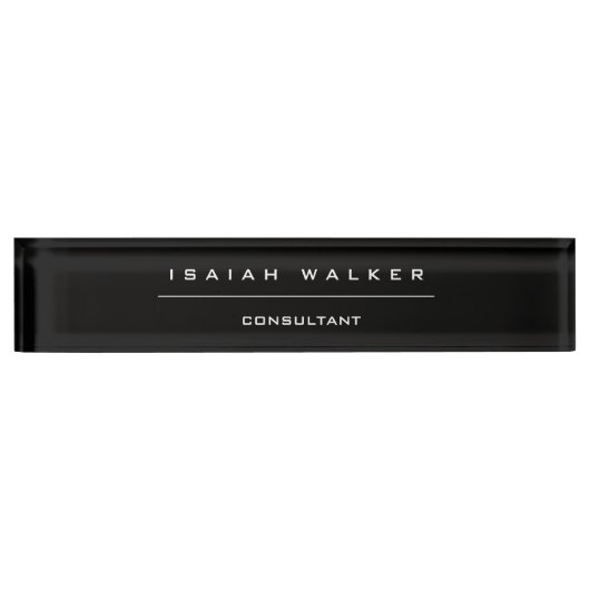 Stilvolle Schlichte, einzigartige Special Black &  Namensplakette (Vorderseite)