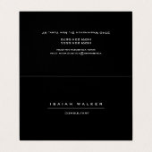 Stilvolle Schlichte, einzigartige Special Black &  Visitenkarten (Außenseite Aufgefaltet)