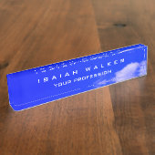 Stilvolle Schlichte, einzigartige Special Blue Sky Namensplakette (Seite)