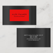 Stilvolle Schlichte, moderne graue Rot-Umgebung Or Visitenkarte (Vorne/Hinten)