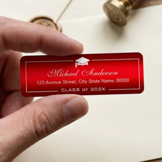 Stilvolle Schlichte Red Gradient Graduation Cap Gr