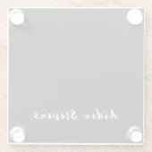 Stilvolle Schlichte Schwarz/Weiß-Minimalistische B Glasuntersetzer (Rückseite)