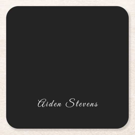 Stilvolle Schlichte Schwarz/Weiß-Minimalistische B Rechteckiger Pappuntersetzer (Vorderseite)