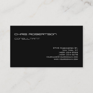 Stilvolle Schlichte Schwarz-weiße attraktive Visit Visitenkarte
