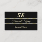 Stilvolle Schlichte schwarze goldene Streifen mit Visitenkarte (Vorderseite)