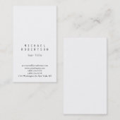 Stilvolle Schlichte, vertikale Visitenkarte (Vorne/Hinten)