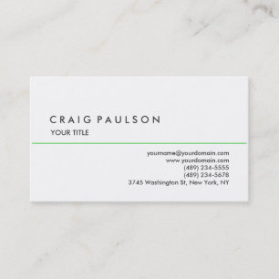 Stilvolle Schlichte White Beruflich Business Card Visitenkarte