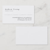 Stilvolle Schlichte White Beruflich Business Card Visitenkarte (Vorne/Hinten)