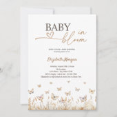 Stilvolle Schmetterlinge Baby in Bloom Einladung (Vorderseite)