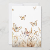 Stilvolle Schmetterlinge Baby in Bloom Einladung (Rückseite)