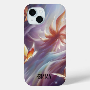 Stilvolle Schmetterlinge und Blume Individuelle Na Case-Mate iPhone Hülle