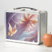 Stilvolle Schmetterlinge und Blume Metall Brotdose (Beispiel)